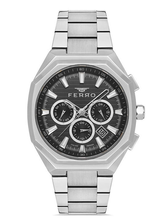 Ferro Herrenuhr Batterie mit Schwarz Metall-Arm...