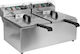 Professional Double Electric Fryer Yato Gastro Capacity 2 X 8 L Power 2 X 3.3 Kw 425x580x335 Mm Single-phase Stainless Steel