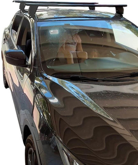 Menabo Таванни Стелки за Автомобил Алуминиеви за Nissan Qashqai 2014>2021 с Крака за Покривен Багажник и Заключване Черни МП.NQASHQAI.33