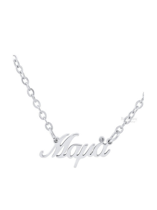 Bijou Box Mum Necklace Made of Steel with Zircon