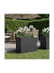 vidaXL Garten Blumentopf Metallisch Schwarz 80x40x60cm