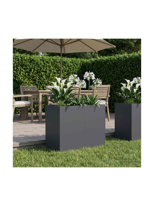 vidaXL Garten Pflanzgefäß Metallisch Anthrazit ...