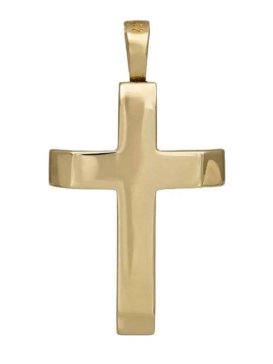 Men's Gold Cross 9K Double Sided Without Chain