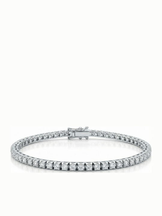 Kiriakos Gofas Brățară Pentru Femei Din Aur Alb 18K Cu Diamant 18cm
