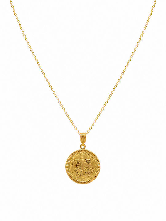 Ortaxidis Pendant Kids Charm Constantine Coin Gold 9K oro1508