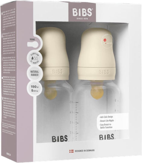 Bibs Set Kunststoff Babyflaschen Latex Gegen Koliken mit Silikon Saugflasche 150ml 2 Stück