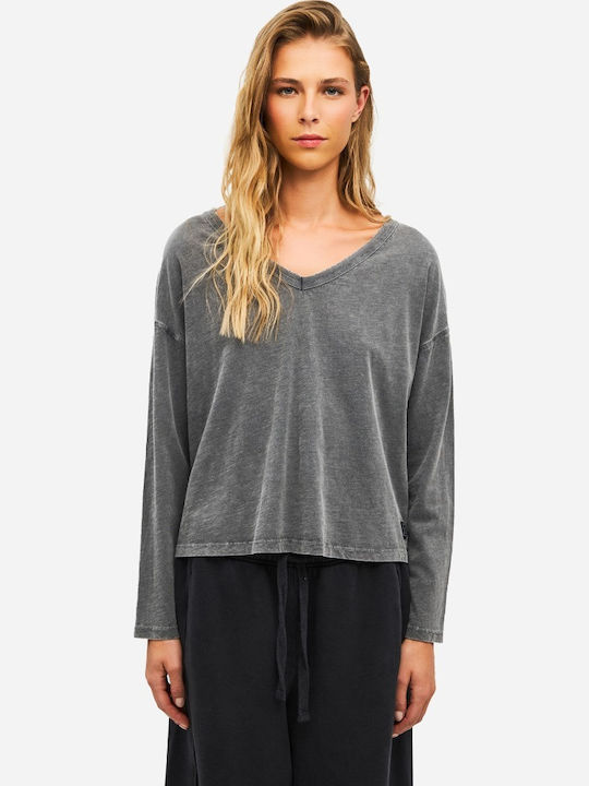Bluza Damă Bumbac Vintage Gri