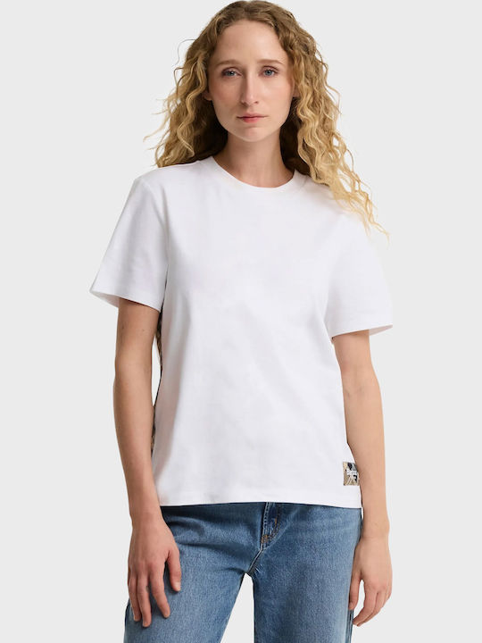 Women's Cotton Short Sleeve Checked Top White