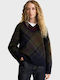 Дамски Пуловер с V-образно Деколте Каре Shadow Classic Tartan