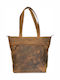 Leder Damen Schultertasche Braun