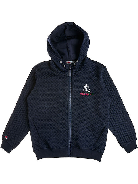 Kinder-Sweatshirt Strickjacke mit Kapuze Marineblau