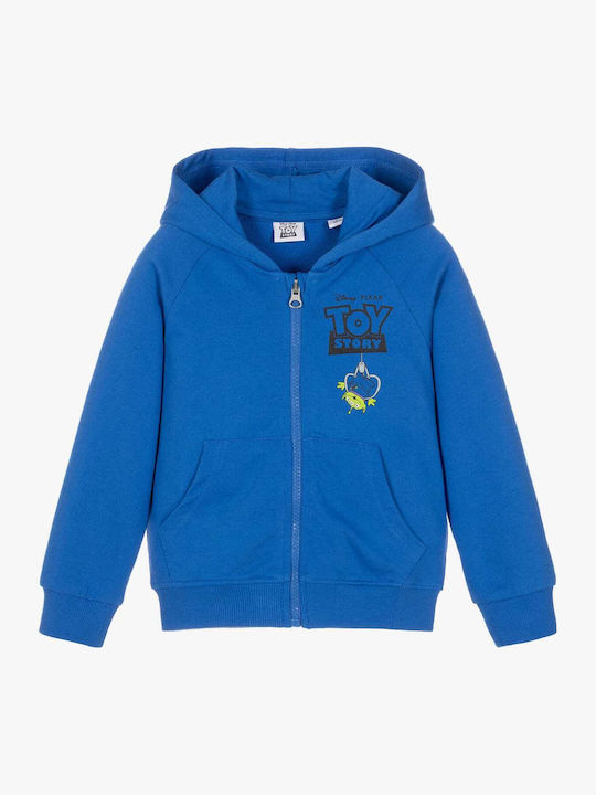 Kinder-Sweatshirt Strickjacke mit Kapuze Blau Zip-up