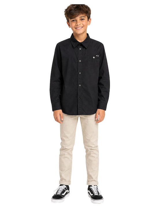 Kinderhemd Langärmelig Denim Schwarz