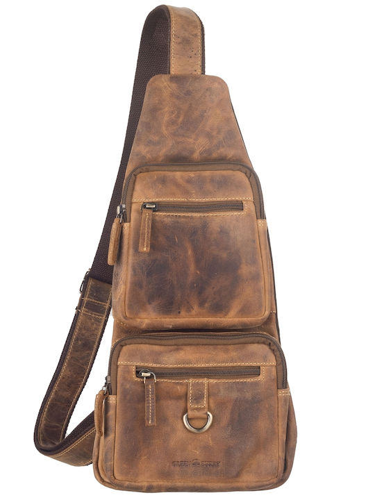 Geantă Bărbătească de Umăr / Tip Crossbody din Piele Maro