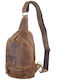 Geantă bărbătească de umăr / crossbody din piele Bej