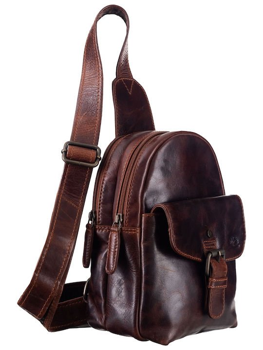 Geantă bărbătească din piele de umăr / tip crossbody Bej