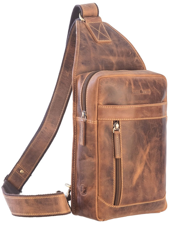 Geantă bărbătească de umăr / crossbody din piele Bej