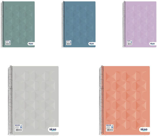 Skag Spiral Notebook Ruled B5 5 Subjects University Laminated Purple Subjects/150