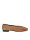 Suede Women's Ballerina Shoes In Brown Colour