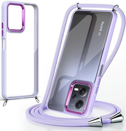 Orso Metallic Back Cover with Transparent Neck Strap (Poco X5 Pro)