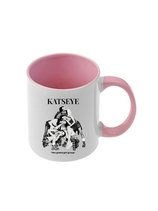 Mug Katseye Pink Handle Interior