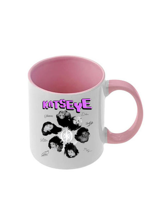 Mug Katseye Pink Handle Interior