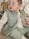 Kids Casual Sleeveless Short Double Sided Brown Jacket