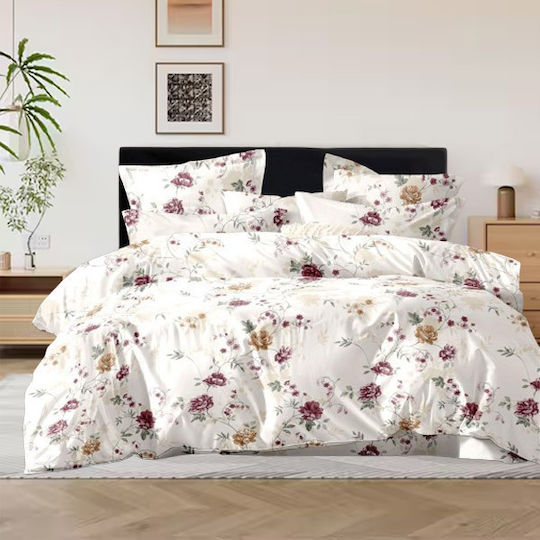 SpitiBazaar Royal Super-Double Bed Sheets Set With Rubber Hugger 160x200+30cm White 4 Pieces