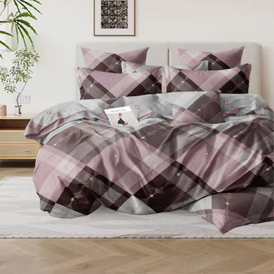 SpitiBazaar Royal Σετ Σεντόνια Υπέρδιπλα με Λάστιχο 160x200+30εκ. Καφέ (4τμχ)