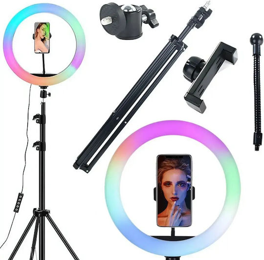 Ringlicht Stativ RGB LED 30cm Handyhalterung USB