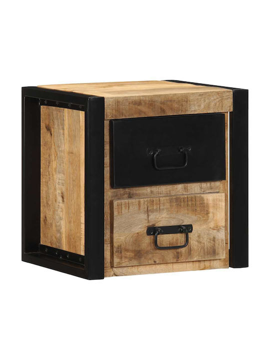 Bedside Table Made of Solid Wood Beige 40x35x40cm
