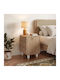 Doro Wooden Beige Bedside Table 35.3x34x51cm