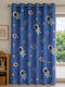 Kinder Vorhang Mit Ringen Astronaut & Weltraum Mit Bleistiftfalten Blau 260x270cm
