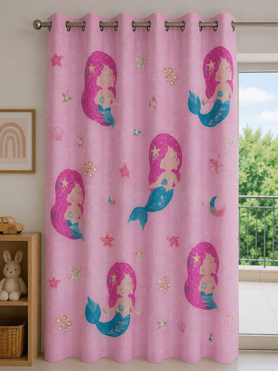 Kinder Vorhang Mit Ringen Gorgonen Mit Bleistiftfalten Rosa 260x270cm