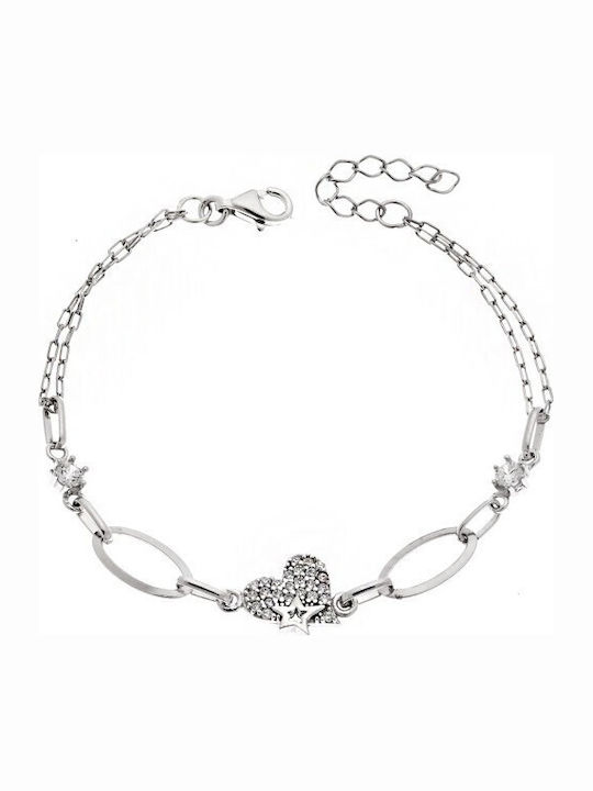 Senza Senza Damen Armband mit Herz-Design aus Silber