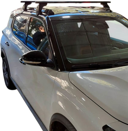 Nordrive Aluminum Car Roof Bars Silenzio for Citroen C3 Aircross 2014 Set with Roof Rack Legs Black
