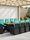 vidaXL Garden & Outdoor Furniture Set 11 Pieces Turquoise with Pillows