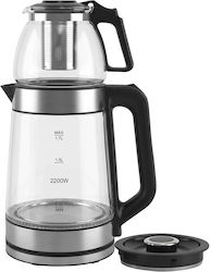 Swiss Haus 1.7l Electric Kettle Teapot 2200w Glass Infuser 360° Rotating Base Black Swiss Haus 1.7l Electric Kettle Teapot 2200w Glass Infuser 360° Rotating Base Black