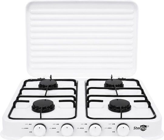 Countertop Gas Burner with 4 Burners White