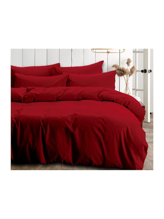 MayHome MayHome Bettbezug Set 260x240cm King Size mit 2 Kissenbezügen Rote
