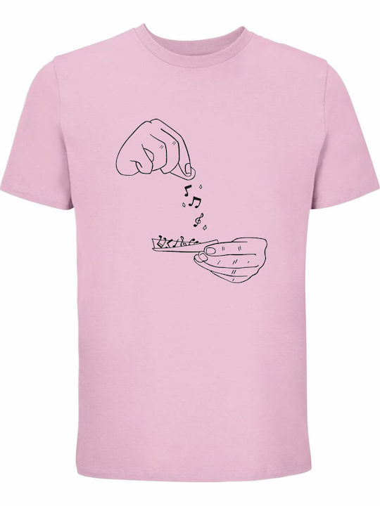 T-shirt Unisex " Addicted To Music " Light Pink