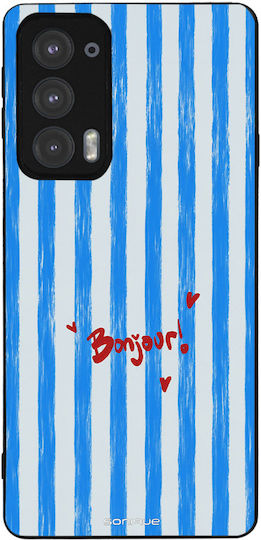 Sonique Stripe Stories Serie Handyhülle Motorola Edge 20 5G Bonjour Blau