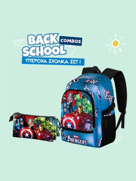 Sevenworld Marvel Avengers Fight Schulset + Dreifach-Schulranzen