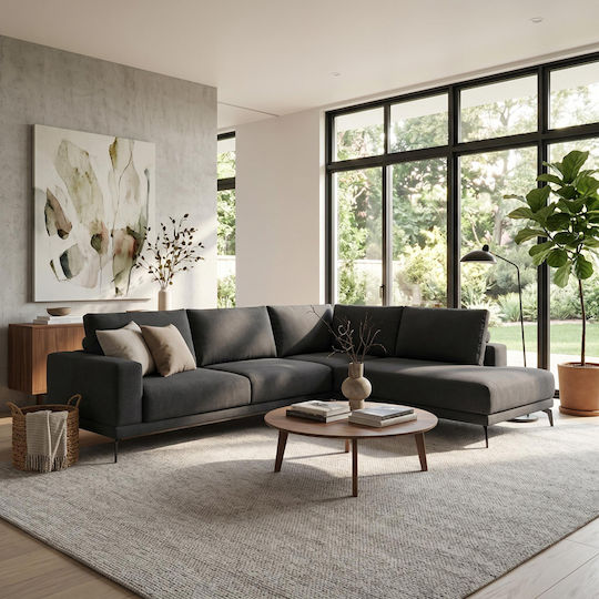 Selio Corner Couch with Left Corner Anthracite 300x240x100 cm