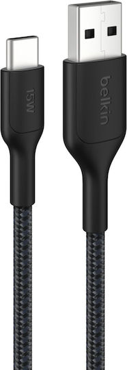 Belkin Boostcharge Geflochtenes Kabel USB Typ-C männlich - USB-A Schwarz 2m CAB022HQ2MBK