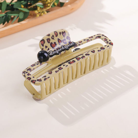 Coffee Leopard Series – Clamă Ovală Acrilică Pentru Păr – 13cm