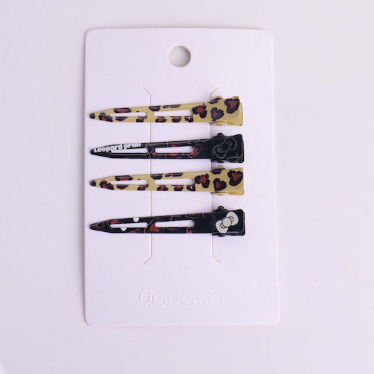 Coffee Leopard Series – Clame De Păr Moi Fără Urme – 4 Bucăți