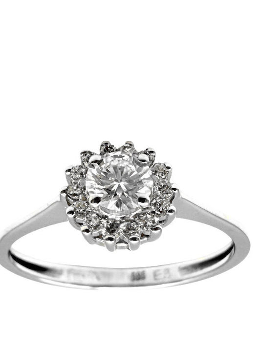 Kontopoulos Damenring mit Diamant aus Weißgold 14K Kontopoulos Damenring mit Diamant aus Weißgold 14K