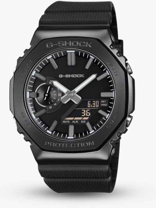 Casio Herrenuhr Batterie mit Schwarzem Gummiarmband