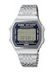 Casio Digital Men's Watch 41.6mm Battery With Silver Steel Bracelet